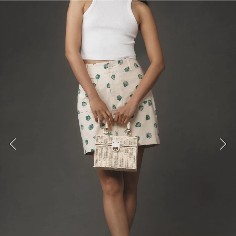 Anthropologie Maeve Colette Skirt Mini Edition Size S Seashell Print EUC - Picture 1 of 14